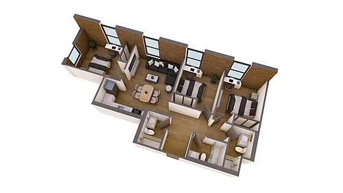 Floor plan THE LANCERO QUARTERS APARTMENTS