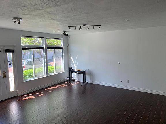 Living room with installed projector.