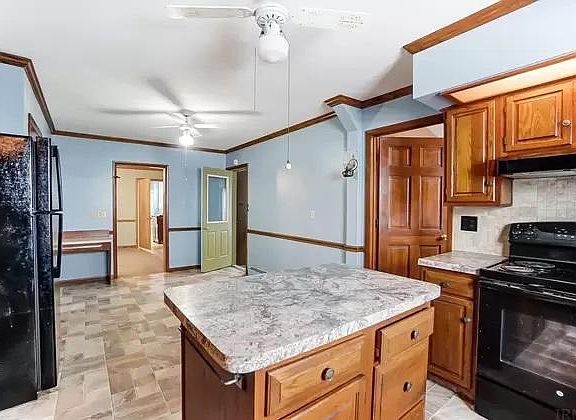 Kitchen and eat in dining room