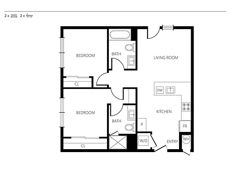 Floor plan 2x2A