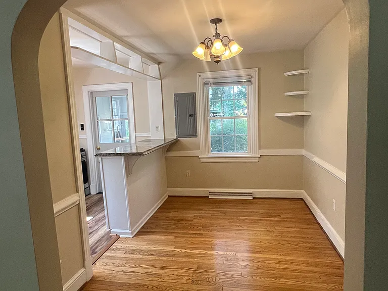 Dining room , eating area. fan light has replaced this ceiling light