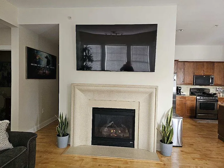 Gas Fireplace and 75 inch TV
