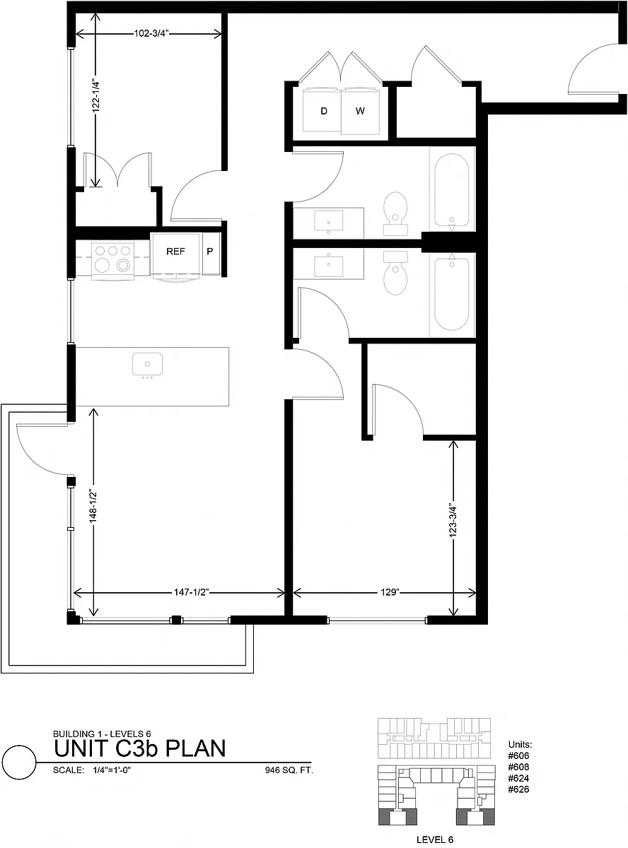 Floor plan 2 Bedroom 2 Bath
