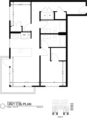 Floor plan 2 Bedroom 2 Bath