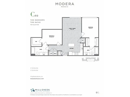 Floor plan C02 - Two Bedroom Two Bath