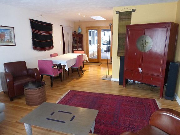 living space flows to dining to kitchen