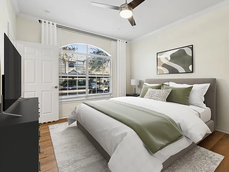 Renovated Package I bedroom with hard surface flooring