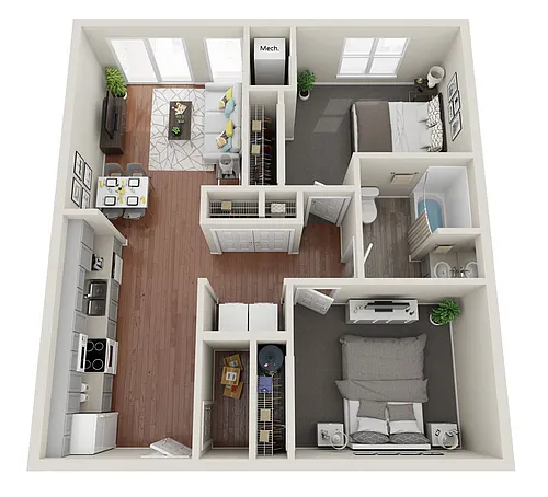 Floor plan 2 Bedroom A