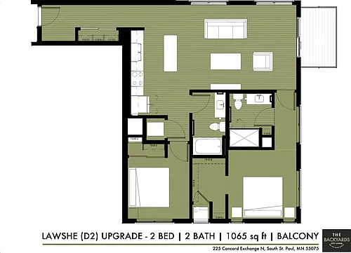 Floor plan The Backyards - Lawshe (D2) - Upgrade