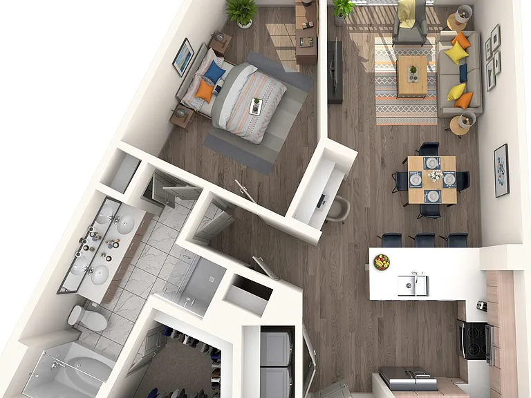 1 BR 1 Bath Apartment 1 BR 1 Bath Apartment