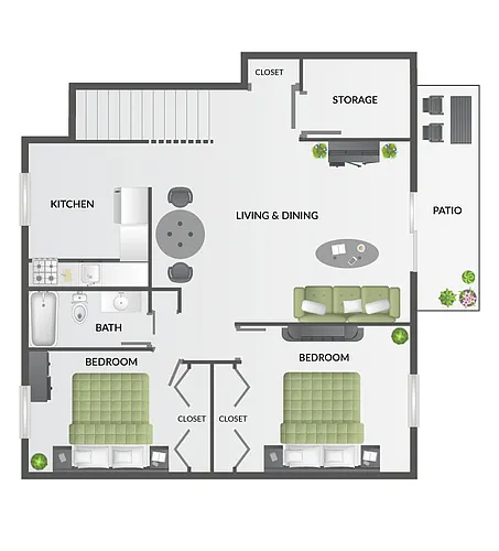 Floor plan 2 BR - Classic