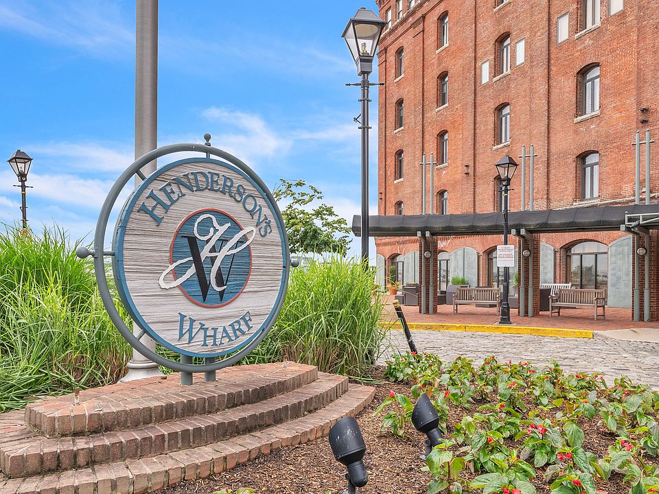 Building exterior. Two-story condominium is on the top 2 floors above an elegant Choice Hotel. The Inn at Henderson's Wharf.