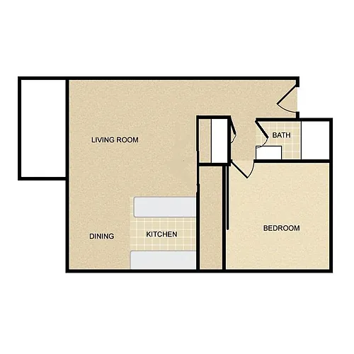 Floor plan One Bedroom - Plan B