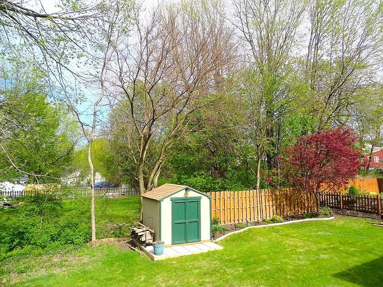 Back yard with deck.