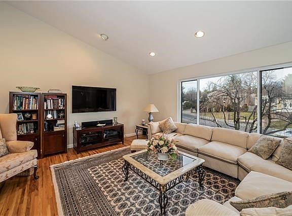 Living room with Cathedral Ceilings
