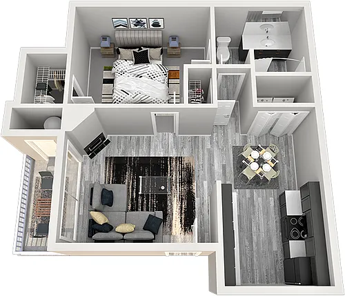 Floor plan 1 Bed / 1 Bath A1