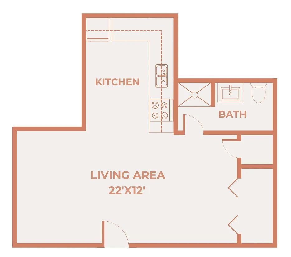 Floor plan El Chaparral Studio