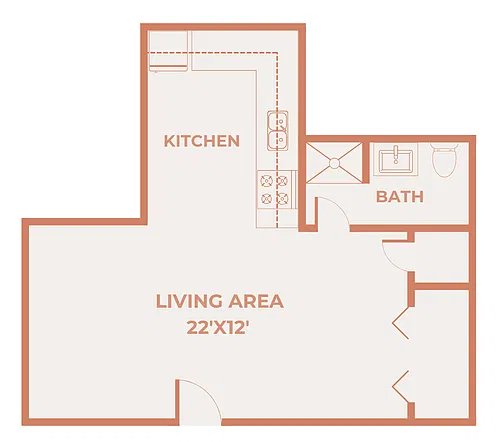 Floor plan El Chaparral Studio