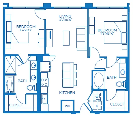 Floor plan B2a | 2 Bed | 2 Bath