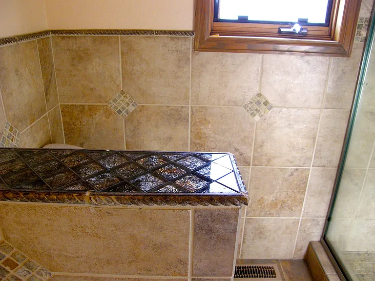 Master bath tile work