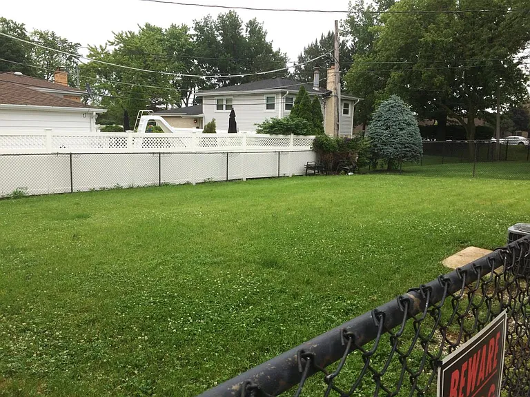 fenced backyard