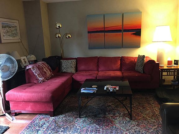 Large family room leads to deck