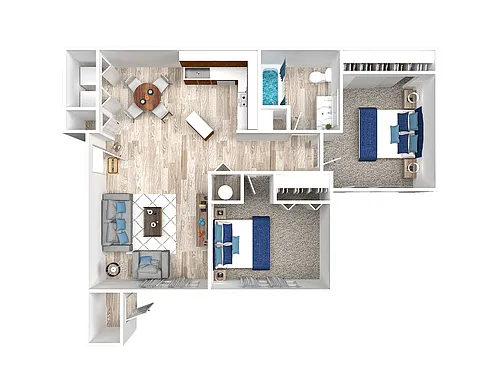 Floor plan 2 Bedroom 1 Bathroom