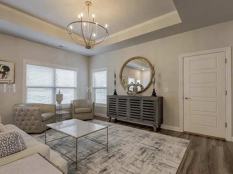 The Cardiff- Great Room Living Area w/Access to the Garage