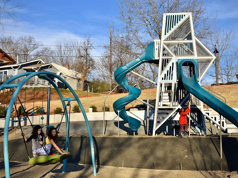 New playground one block.