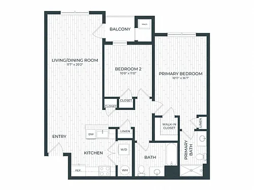 Floor plan B3 | 2 Bed | 2 Bath