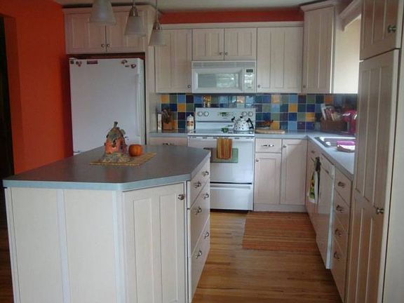 The kitchen that has been completely redone