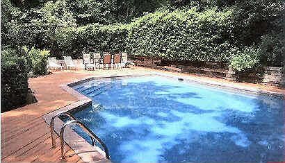 Pool deck and patio area