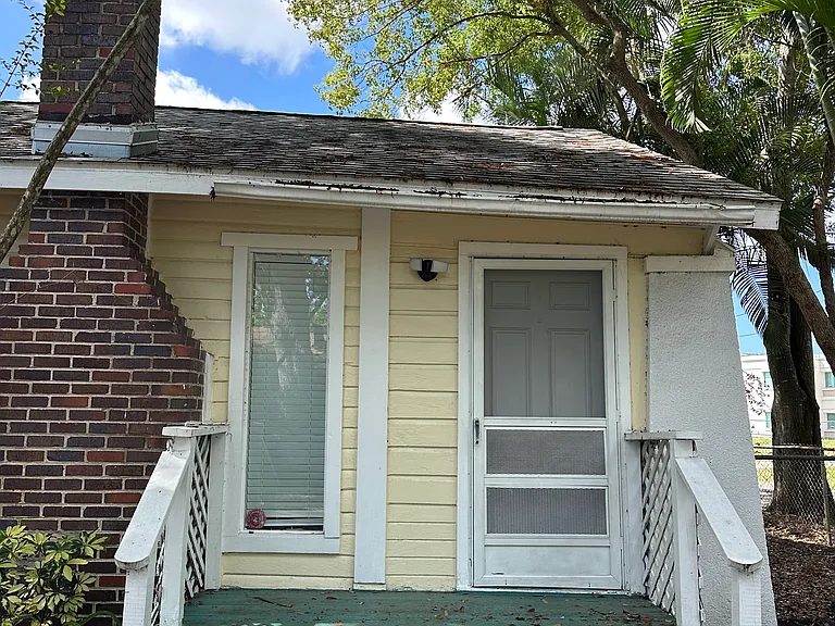 Front porch can fit bistro table.