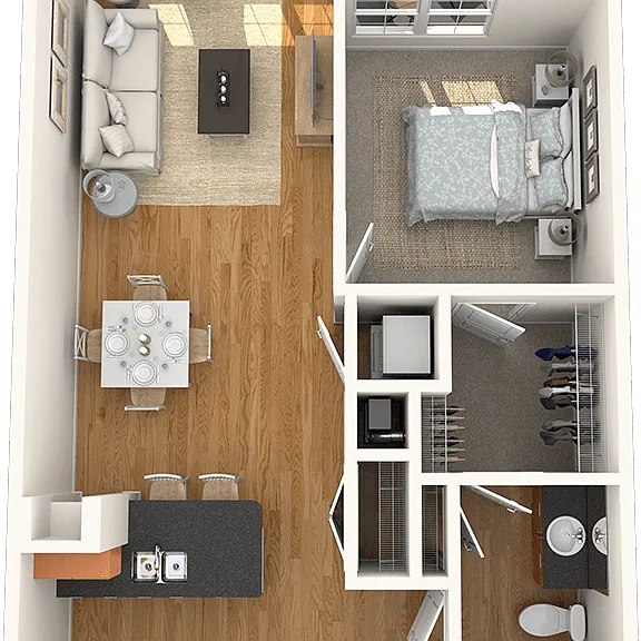 1 Bedroom, 1 Bath 1 Bedroom, 1 Bath