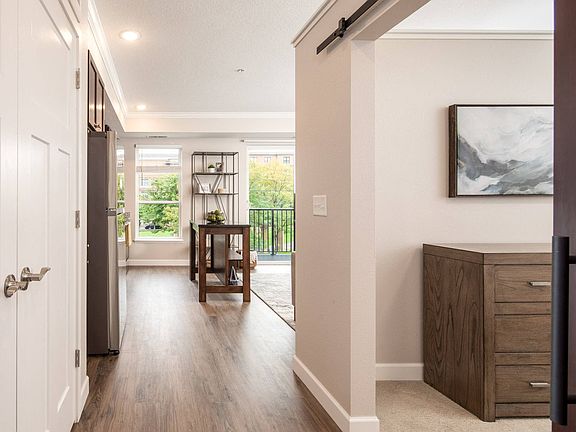Hallway view inside model apartment home at The Whitley.