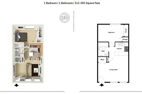 Floor plan 1 Bdrm