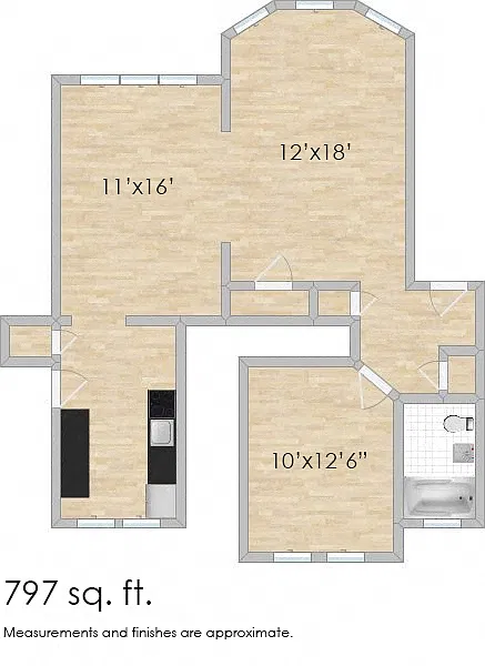 Floor plan 415B S. Taylor E