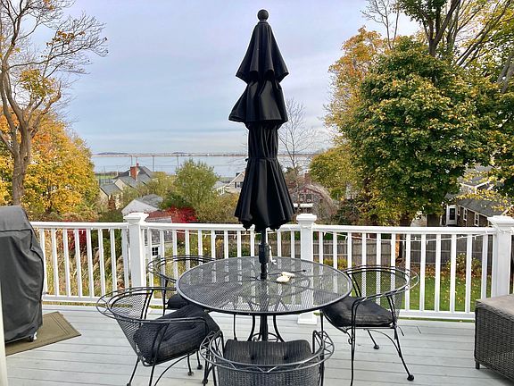 Back deck off kitchen with views Stephen's Field and Long Beach