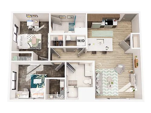 Floor plan 2 Bedroom Large