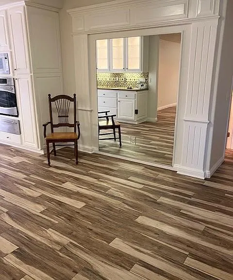 Dining Area with Large Mirrored Wall