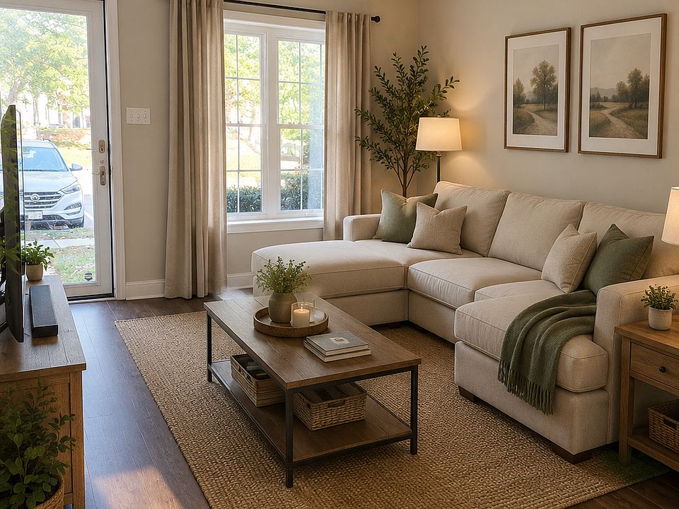 Virtually staged living room