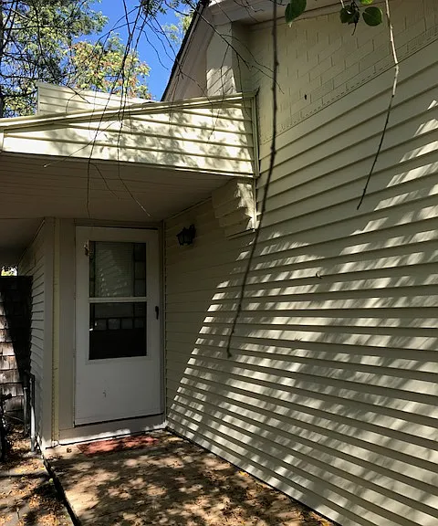 back door and patio