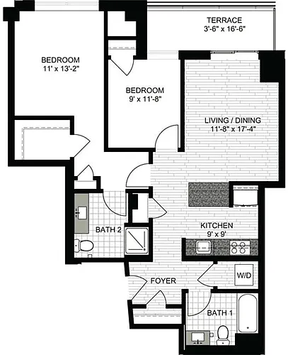 Floor plan 2 Bedrooms G