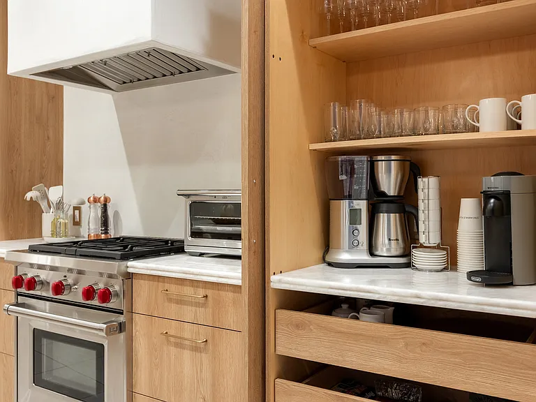 Every detail is designed for indulgence, from the Wolf range to the coffee bar.