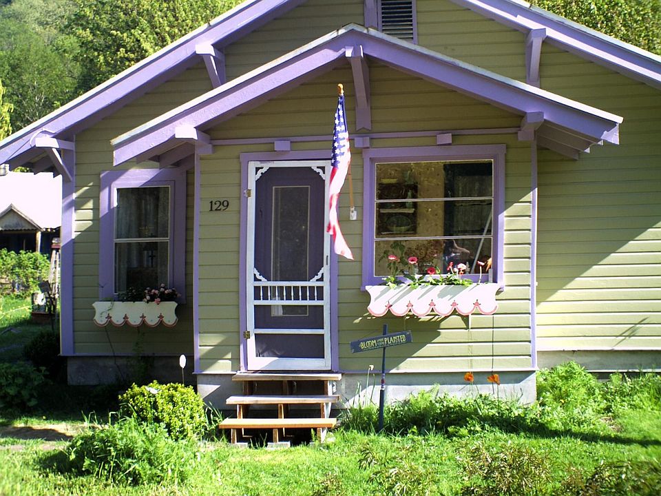 A view of covered porch at the front of the home