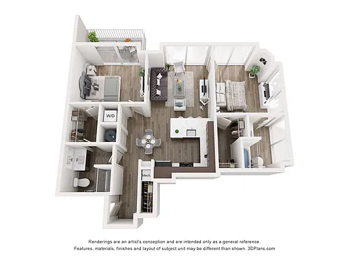 Floor plan 2 BEDROOM B1 EAST WEST