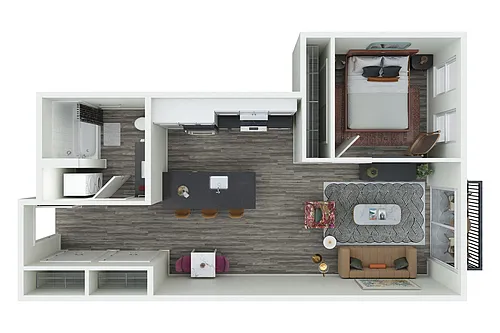 Floor plan 1X1 - 113