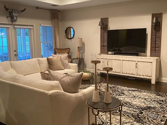 Living room and french doors to outside patio