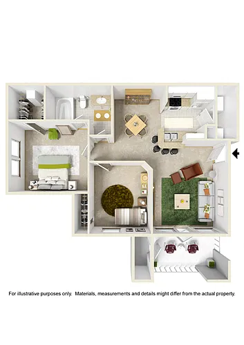Floor plan 2 Bedroom 1 Bath