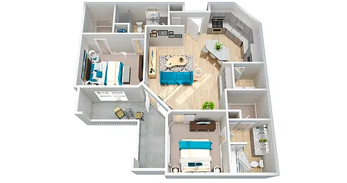 Floor plan B4 1193sf 2/2